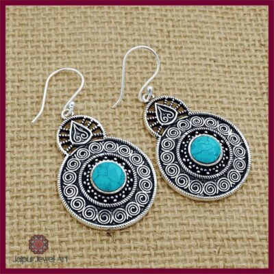 blue turquoise stone earrings