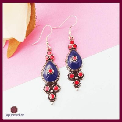 Blue Vintage coral earrings