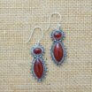 Red Onyx Silver Dangle Earrings