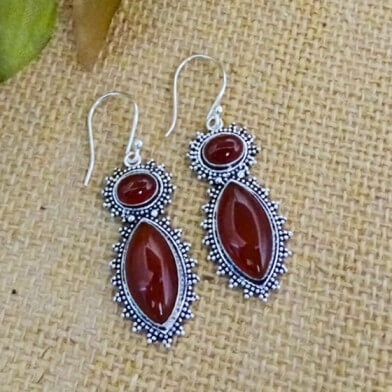 BE03-b-Tribal Turquoise Earrings
