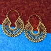 Tribal Hoops Brass Earrings