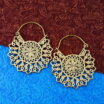 Tribal Hoops Brass Earrings