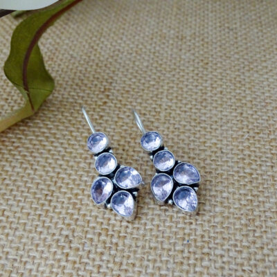 CZ Stone Hook Earrings
