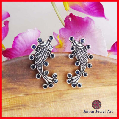 Ethnic Oxidized Daily Wear stone Earrings