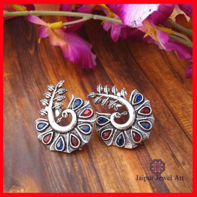 Ethnic Oxidized Daily Wear stone Earrings
