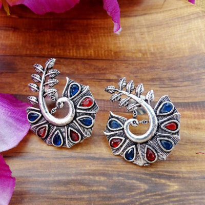 Ethnic Oxidized Daily Wear stone Earrings