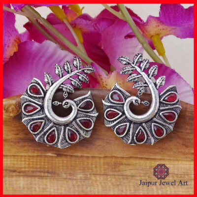 Ethnic Oxidized Daily Wear stone Earrings