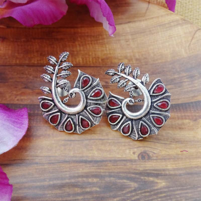 Ethnic Oxidized Daily Wear stone Earrings