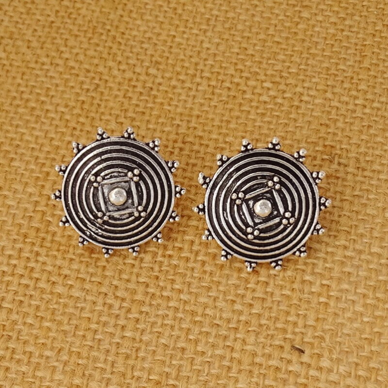 Ethnic Oxidized Daily wear Studs Earrings