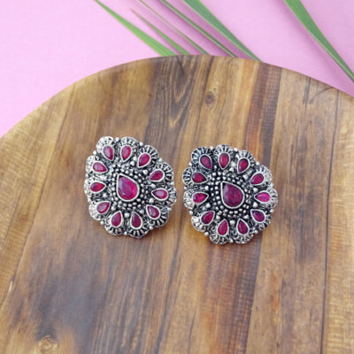 Ethnic Oxidized Studs Earrings