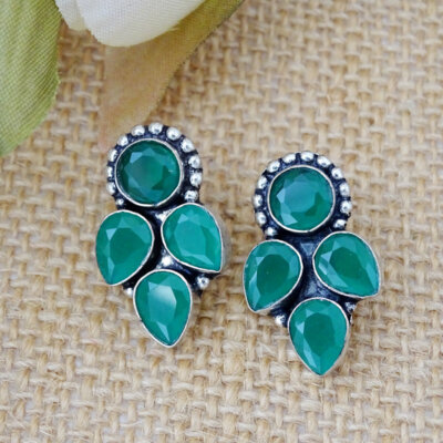 Stone Oxidized Earrings