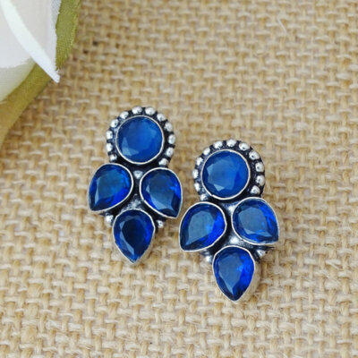 Stone Oxidized Earrings