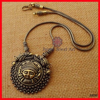 Oxidized Durga Pendant