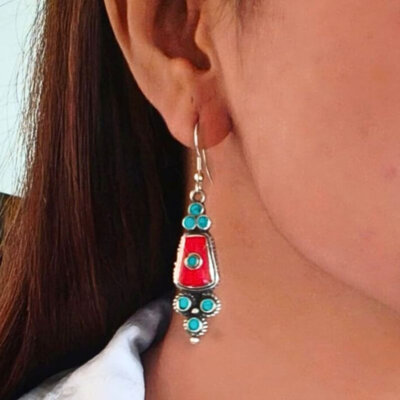 Tribal Boho Nepali Handmade Dangle Earrings