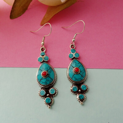 Tribal Boho Nepali Handmade Dangle Earrings