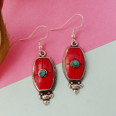 Tribal Boho Nepali Handmade Dangle Earrings