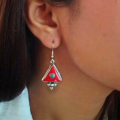 Tribal Boho Nepali Handmade Dangle Earrings