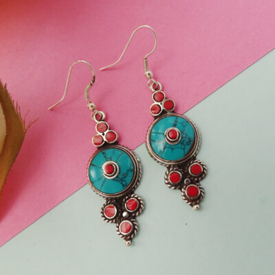 Tribal Boho Nepali Handmade Dangle Earrings