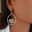 Statement Silver Stone Earrings