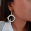 Silver Hoop Dangle Boho Earrings