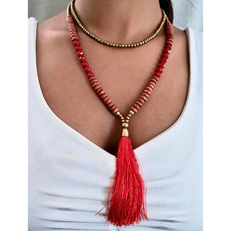 Long Beaded Tassel Necklace Long Beaded Tassel Necklace
