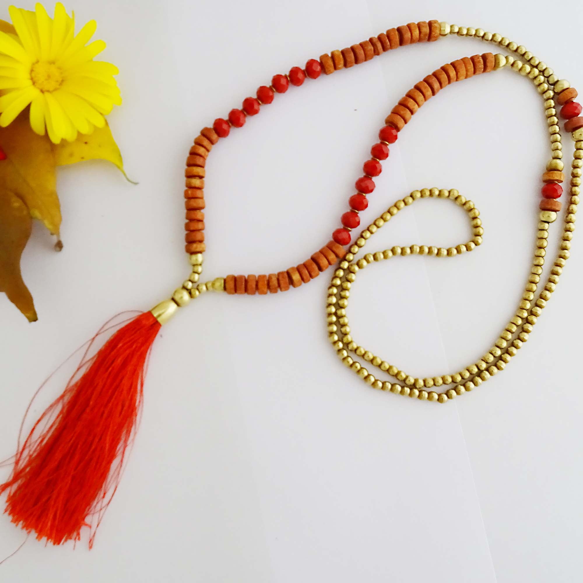 Long Beaded Tassel Necklace Long Beaded Tassel Necklace