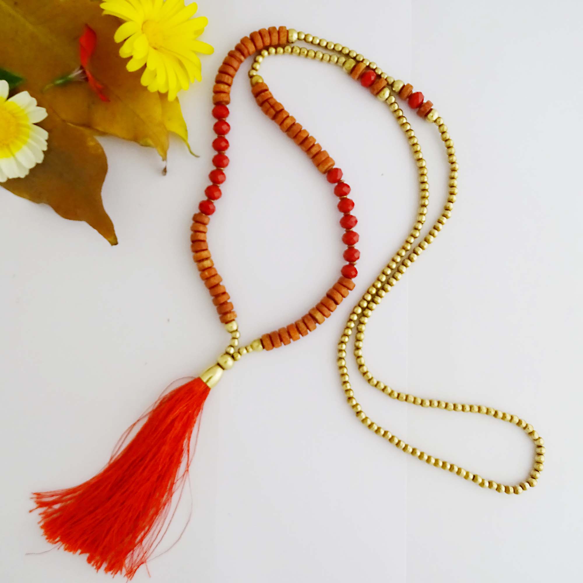 Long Beaded Tassel Necklace Long Beaded Tassel Necklace