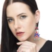 Hand Painted Enamel work Silver Oxidized Earrings