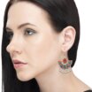 Hand Painted Enamel work Silver Oxidized Earrings