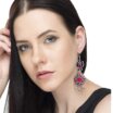 Hand Painted Enamel work Silver Oxidized Earrings